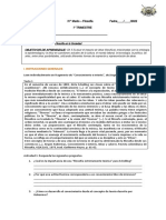 IV° Medio - Filosofía Fecha - / - /2022 I° Trimestre NOMBRE: - Unidad 4 Objetivo/S de Aprendizaje