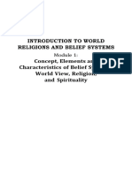 HUMSS IWRBS Module 1 Concept Elements and Characteristics of Belief System World View Religion and Spirituality