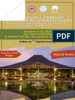 Pamflet - Symposium & Workshop Spiritual and Religious Psychiatry Update 31 Agustus 2022