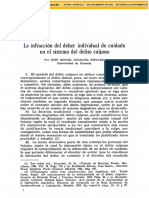 La Infraccibn Del Deber Individual de Cuidado en El Sistema Del Delito Culposo