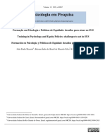 Psicologia em Pesquisa: Formação em Psicologia e Políticas de Equidade: Desafios para Atuar No SUS