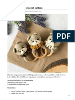 Bear Baby Rattle Crochet Pattern: Materials