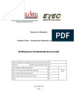 Técnico em Alimentos - Relatório de Determinação de Densidade em Soluções