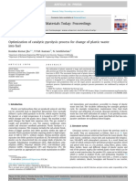 Optimization of Catalytic Pyrolysis Process For Change of Plastic Waste