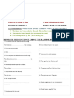 Passives All Tenses Grammar Drills Oneonone Activities Sentence Transf - 40269