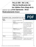 CÓDIGO de FALLA 559 - IsC e ISL - Presión 1 Del Riel de Dosificación Del Inyector - Datos Válidos Pero Abajo de La Gama Normal de Operación - Nivel Moderadamente Grave