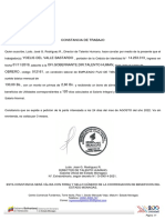 Constancia de Trabajo: RIF: G-20004522-1 Dirección de Talento Humano