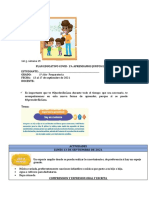 Plan Educativo Covid-19: Aprendamos Juntos en Casa ESTUDIANTE: - Grado: FECHA: 13 Al 17 de Septiembre de 2021 Docente