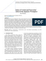 Interpretation of Verbal and Nonverbal Communication in The Japanese Workplace