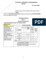 Pa1 Syllabus Class X 2022-23