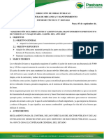 Dirección de Obras Publicas Jefatura de Mecanica Y Mantenimiento INFORME TÉCNICO #0083-2022 Puyo, 05 de Septiembre de