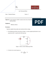 W9 - Lab 5 - Resonant Filters - 2021