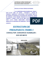 Estructura de Presupuesto Estimado Tramo 1