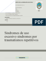 Síndromes de Uso Excesivo Síndromes Por Traumatismos Repetitivos