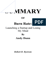 Summary of Burn Rate: Launching A Startup and Losing My Mind