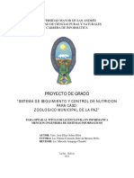 Proyecto de Grado: Universidad Mayor de San Andrés Facultad de Ciencias Puras Y Naturales Carrera de Informática