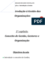 Aula 1 - 1° Capítulo - Gestão, Gestores e Organizações