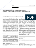 Banana Waste As Substrate For A-Amylase Production by Bacillus Subtilis (CBTK 106) Under Solid-State Fermentation