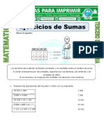 Ficha Ejercicios de Sumas para Tercero de Primaria