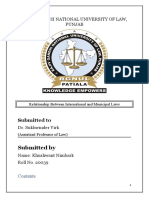 Analysing Relation Between Intn. Law and Domestic Law - Case Study