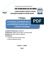 El INTERES SUPERIOR DEL NIÑO EN LA INTERPRETACION DEL TRIBUNAL CONSTITUCIONAL