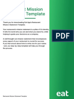 Restaurant Mission Statement Template