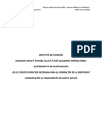 ¿Es El Cuerpo Condición Necesaria para La Formación de La Identidad? Guillermo Jiménez