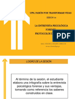 Sesión 14. La Entrevista Psicológica Forense Protocolos de Entrevista Forense.