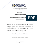 "Diseño de Un Modelo de Cuadro de Mando Integral para Una Empresa Productora y Comercializadora