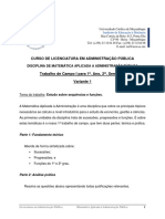 Trabalho de Campo I - Variante 1 - Mat. Apl. A Ad Publica 2022