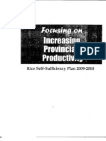 Rice Self - Sufficiency Plan 2009 - 2010