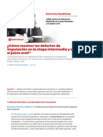 ¿Cómo Resolver Los Defectos de Imputación en La Etapa Intermedia y en El Juicio Oral - LP