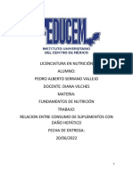 Relacion Entre Consumo de Suplementos Con Daño Hepatico