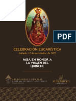 Fiesta de La Virgen Del Quinche, 12 de Noviembre 2022