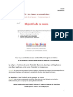 TD1 - Les Classes Grammaticales