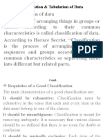 Classification and Tabulation of Data