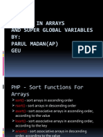 Sorting in Arrays