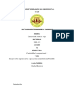 Ensayo Sobre Registro de Las Operaciones en Un Sistema Contable