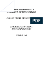 Ensayo Cratilo o de La Exactitud de Los Nombres