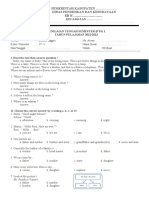 Soal PTS B. Inggris Kelas 4 Sem 1