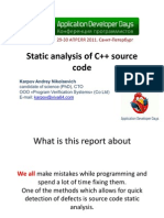 Static Analysis of C++ Source Code