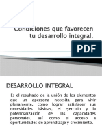 Condiciones para El Desarrollo Integral