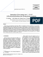 Interaction of Low-Energy Ions 10 Ev) With Polymethylmethacrylate During Plasma Treatment