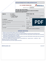 Resident Individual Account Opening Form For Trading and Demat Account