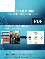 Lesson 3 Advanced Word Processing Skills