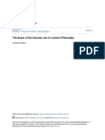 The Basis of The Natural Law in Lockes Philosophy