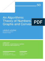 (CBMS-NSF Regional Conference Series in Applied Mathematics 50) Laszlo Lovasz - An Algorithmic Theory of Numbers, Graphs, and Convexity-Society For Industrial and Applied Mathematics (1986)