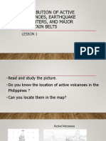 Lesson 1 Distribution of Active Volcanoes, Earthquake