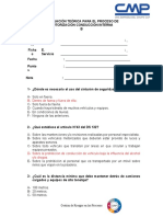 Evaluación Teórica para El Proceso de Autorización Conducción Interna B