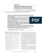 B S R Effect of Disinfection Treatments On The Hardness of Soft Denture Liner Materials